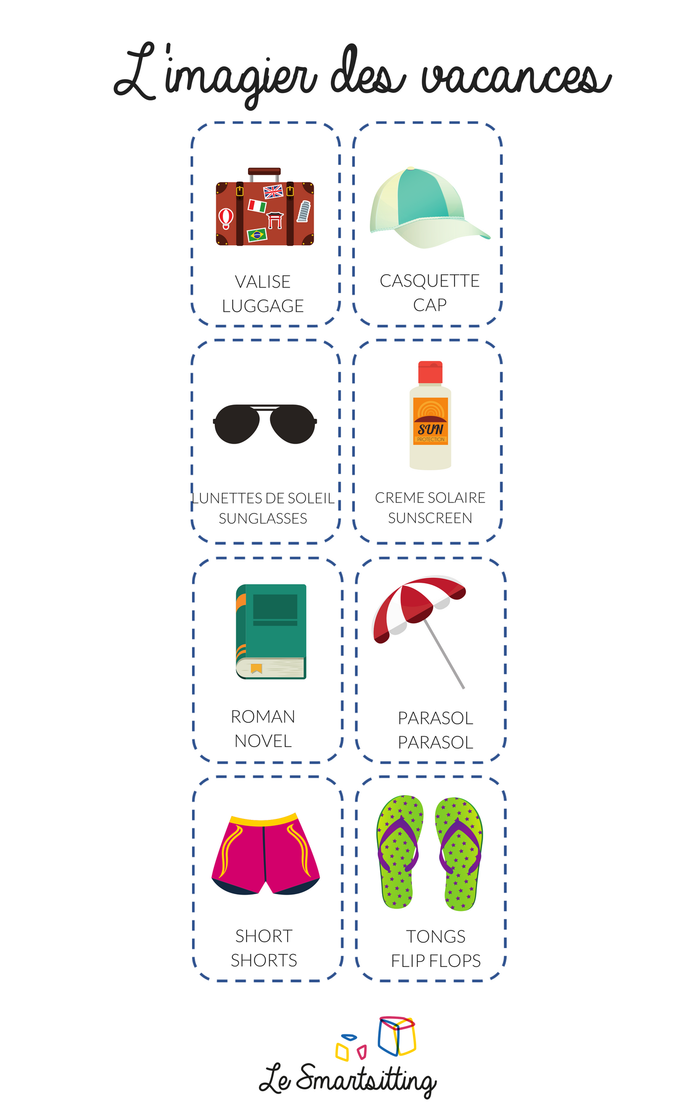 imagier montessori gratuit des vacances