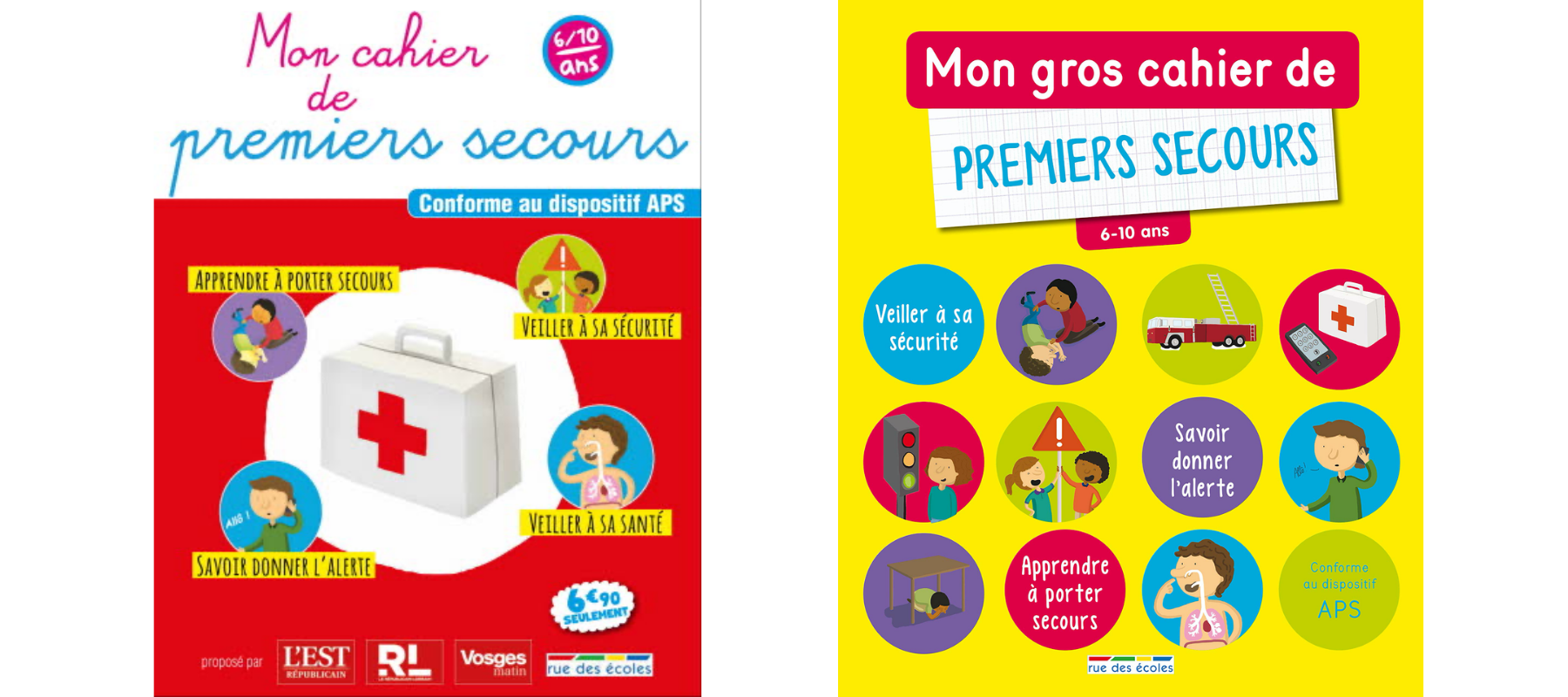 1 lives "mon cahier de premiers secours" et 1 "mon gros cahier de premier secours"