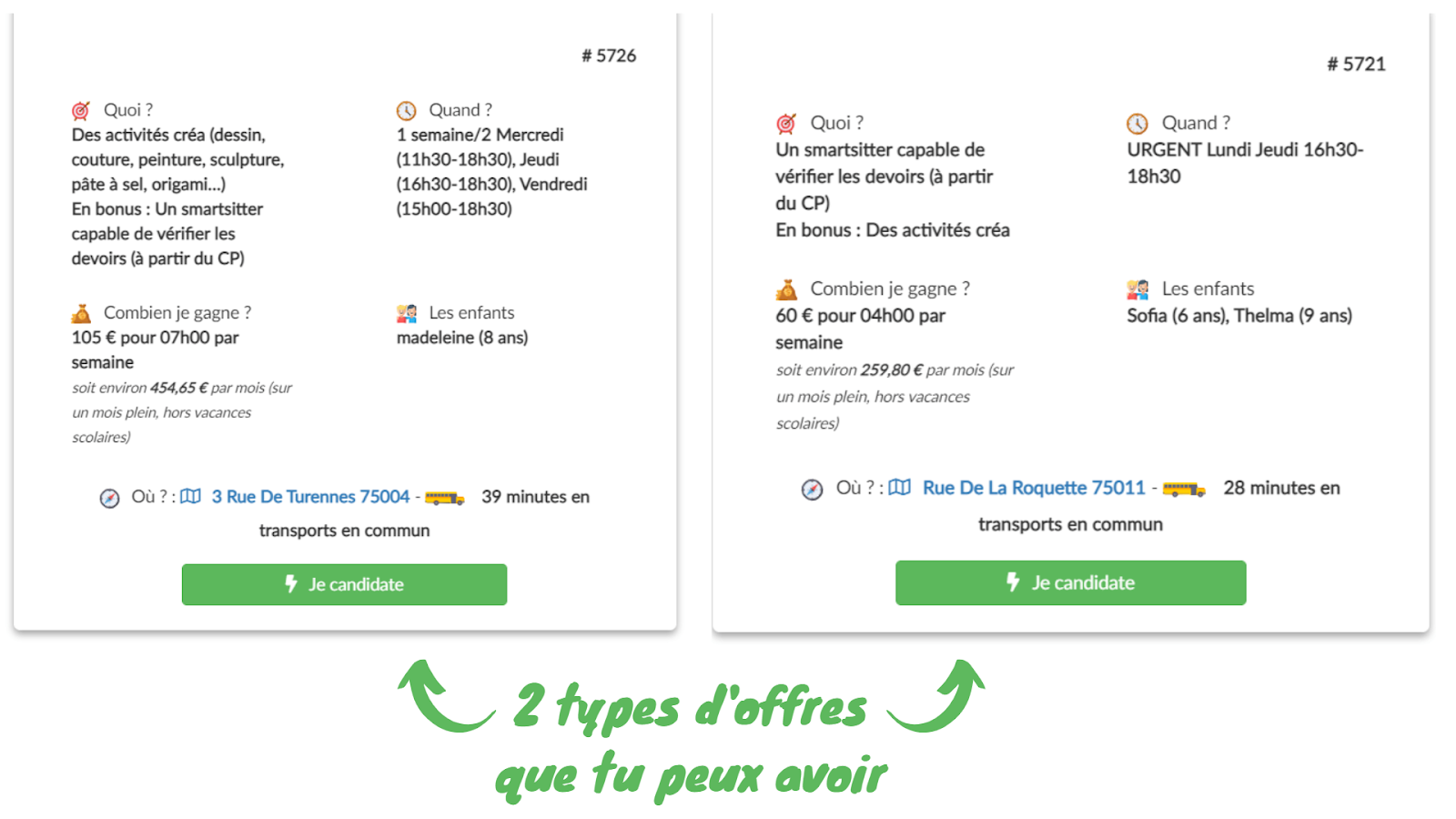 Missions proposées par Le Smartsitting, garde d'enfants créative