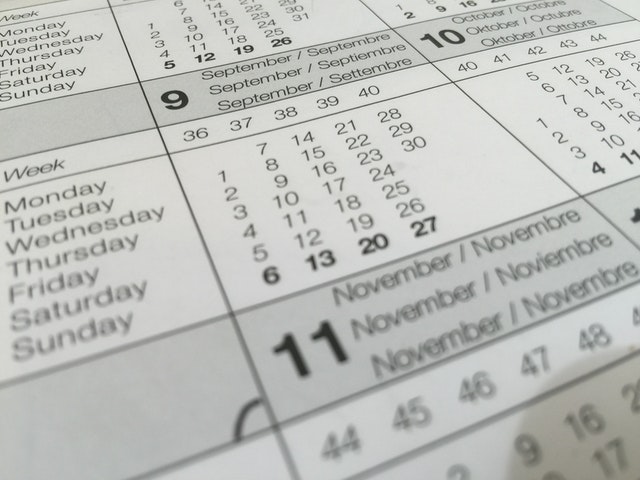 un planning pour l'anniversaire